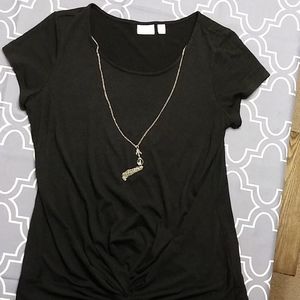 Black short sleeve top